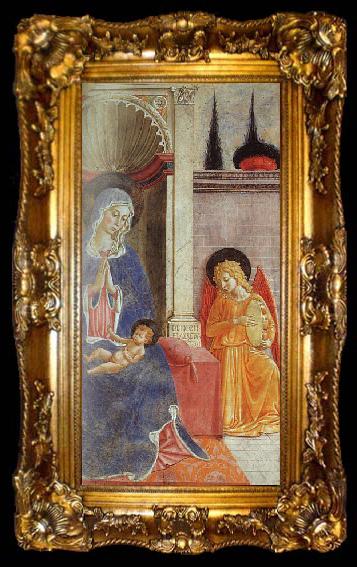 framed  Benozzo Gozzoli Madonna and Child with Angel Playing Music, ta009-2